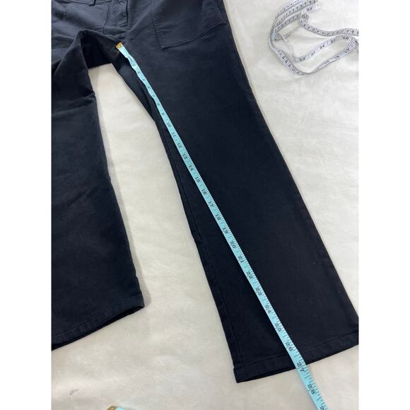 Eileen Fisher Organic Cotton Front Patch Pocket Tapered Leg Pants Black 8 Petite - Picture 6 of 6